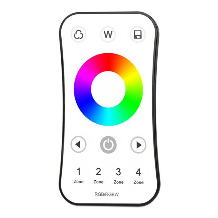 LED RGB/RGBW spalvos reguliavimo pultelis R8, 4 zonos, baltas