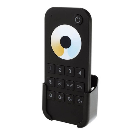 LED CCT spalvos reguliavimo pultelis RT7, 4 zonos, juodas