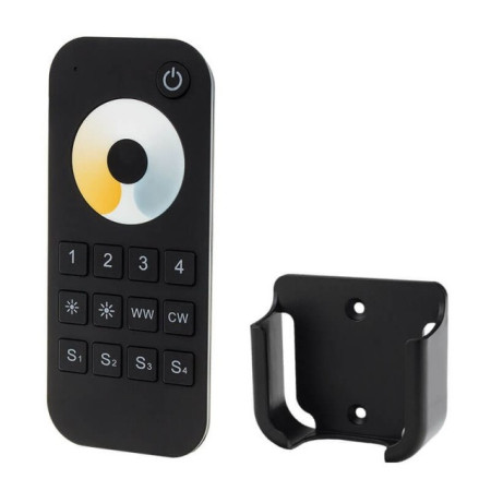 LED CCT spalvos reguliavimo pultelis RT7, 4 zonos, juodas