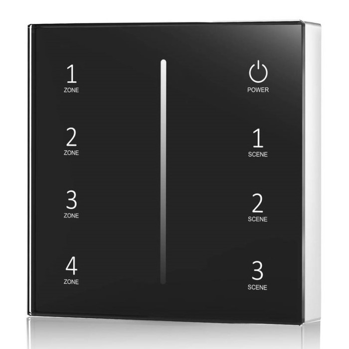 LED šviesos ryškumo reguliavimo panelė, 4 zonos, sieninė, balta