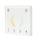 LED DMX šviesos ryškumo reguliavimo panelė, 4 zonos, sieninė, balta