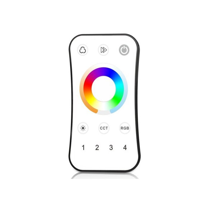 LED RGB CCT spalvos reguliavimo pultelis, 4 zonos, universalus, baltas