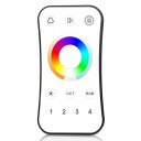 LED RGB CCT spalvos reguliavimo pultelis, 4 zonos, universalus, baltas