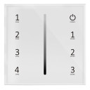 LED šviesos ryškumo reguliavimo panelė/valdiklis, 4 zonos, 3 scenos, sieninė, sensorinė, balta