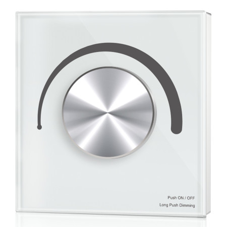 LED šviesos ryškumo reguliavimo panelė/valdiklis, sieninė, sukama, balta, 5 metai garantija