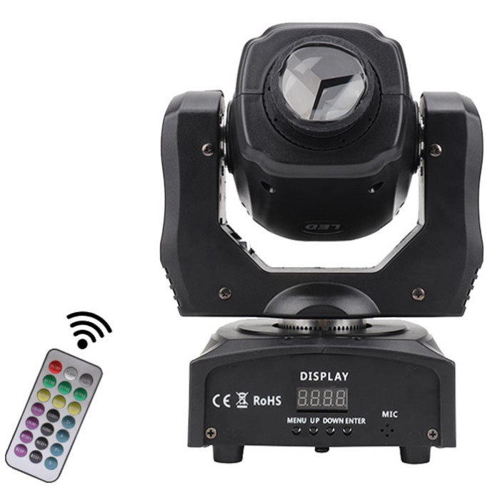 LED taškinis, judantis prožektorius, 30W, nuotolinis valdymas