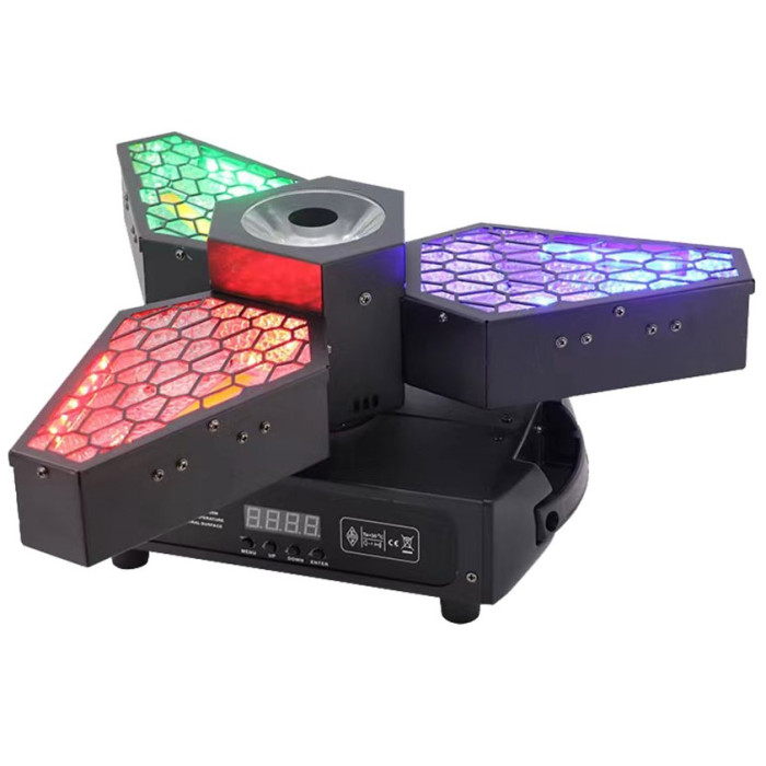 LED prožektorius, 3x60W balta, 36x3W RGB
