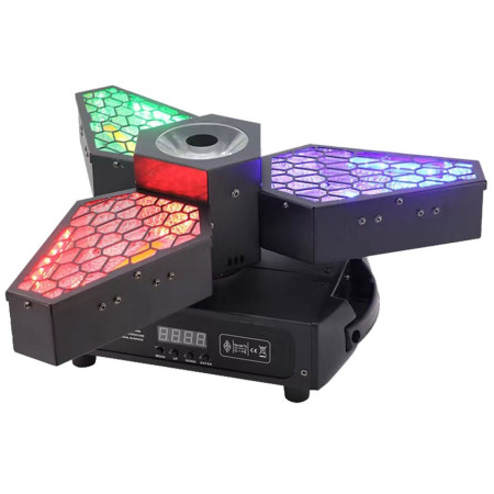 LED prožektorius, 3x60W balta, 36x3W RGB