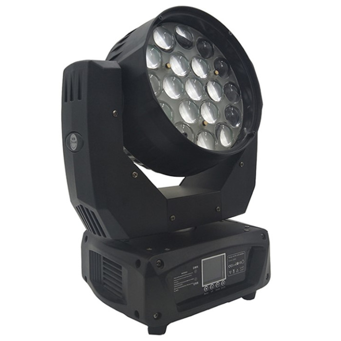 LED spindulio, judantis prožektorius, 19x15W, 300W, RGBW, didinimas