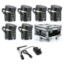 LED PAR prožektorius, 9x10W, 90W, RGBW, RGBA UV, įkrovimo dėžė, Wi-Fi siųstuvas, 6in1