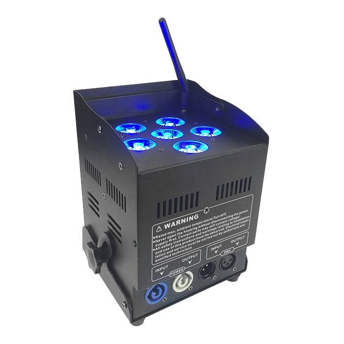 LED PAR prožektorius, 6x10W, RGBW, RGBA UV, su baterija, 6in1