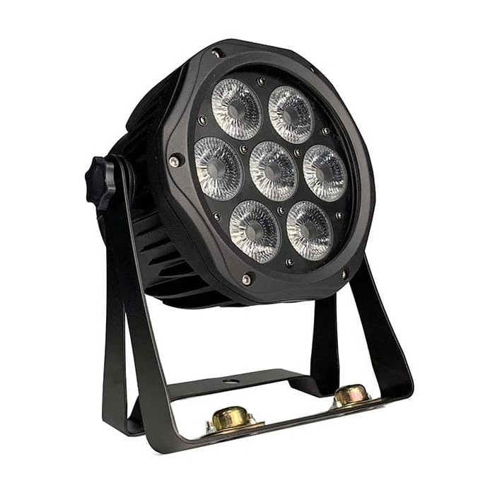 LED PAR prožektorius, 7x8W, RGB, su baterija, vandeniui atsparus, nuotolinis valdymas, 6in1