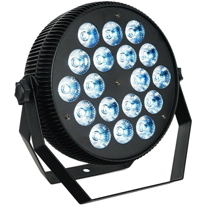 LED PAR prožektorius, 18x10W, RGB, plokščias