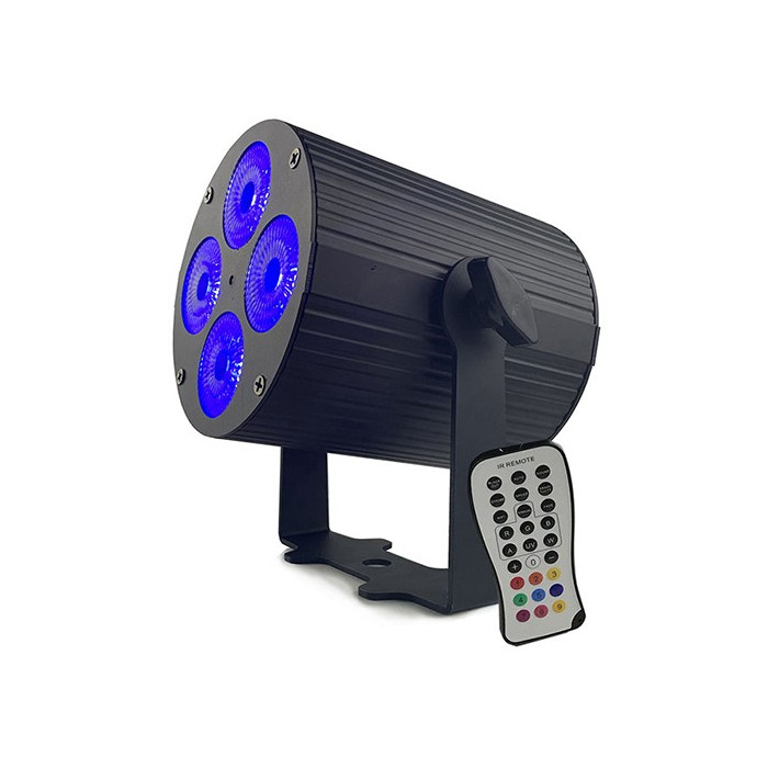 LED PAR prožektorius, 4x10W, RGBWA UV, su baterija, mini, 6in1