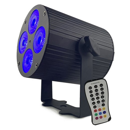 LED PAR prožektorius, 4x10W, RGBWA UV, su baterija, mini, 6in1