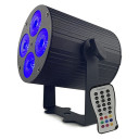LED PAR prožektorius, 4x10W, RGBWA UV, su baterija, mini, 6in1