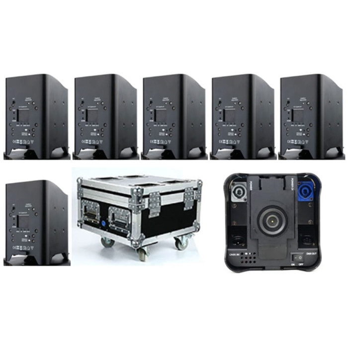 LED prožektorius, 9x10W RGB WA, 40W RGB, įkrovimo dėžė, nuotolinis valdymas, 6in1