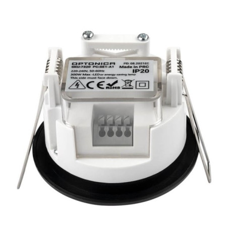 PIR daviklis, 6m, 360°, įleidžiamas, juodas