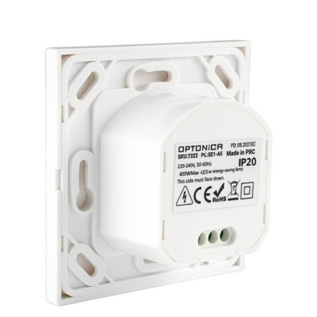 PIR daviklis, 20m, 160°, įleidžiamas, baltas