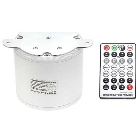 PIR daviklis, 15m, 360°, baltas