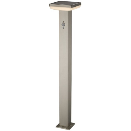 LED saulės vejos lempa, 4.4W, šlifuotas aliuminis, PIR jutiklis, šilta balta šviesa