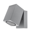 LED sieninis šviestuvas, sidabrinis, stačiakampis, 1 lizdas, Max 35W