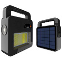 Nešiojamas prožektorius + garsiakalbis, 3.5W, pakraunamas saulėje, Bluetooth, juodas, CCT spalvos
