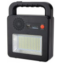 Nešiojamas prožektorius + garsiakalbis, 3.5W, pakraunamas saulėje, Bluetooth, juodas, CCT spalvos