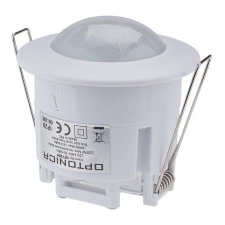 PIR daviklis, 6m, 360°, įleidžiamas, baltas