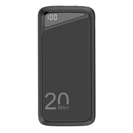 Power bank, 20Ah, 3.7V, Micro/Type-C jungtys, Max išėjimo galia 22.5W, juodas