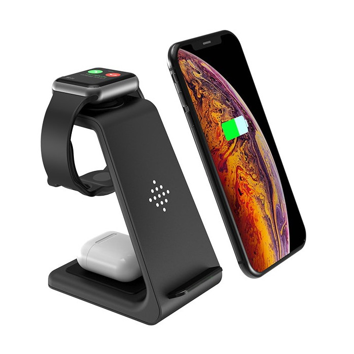 Bevielis įkroviklis, telefono stovelis, 3in1, iPhone'ams