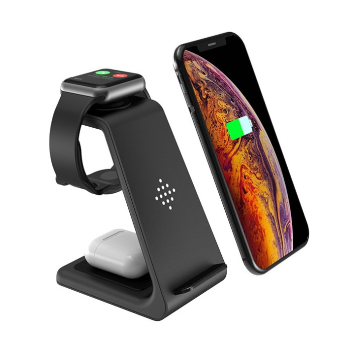 Bevielis įkroviklis, telefono stovelis, 3in1, Samsung'ams