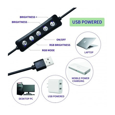 Apskritas šviestuvas selfiams, 10W, 5V, CCT spalvos