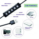 Apskritas šviestuvas selfiams, 10W, 5V, CCT spalvos