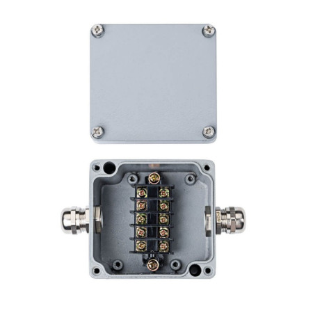 Vandeniui atspari jungčių dėžutė, aliumininė, IP58, 2 terminalai