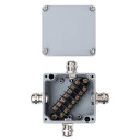 Vandeniui atspari jungčių dėžutė, aliumininė, IP58, 4 terminalai, jungtys įstrižai