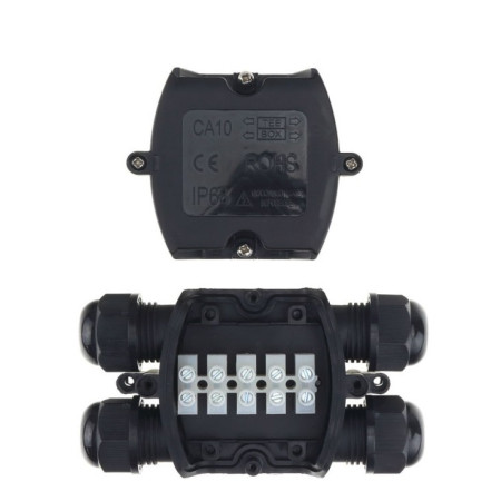 Vandeniui atspari jungčių dėžutė, plastikinė, IP58, 4 terminalai