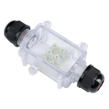 Jungčių dėžutė, polikarbonato, IP58, 2 terminalai