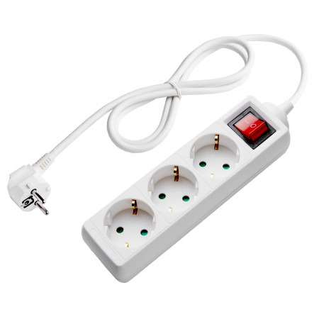 Ilgintuvas, 3m, 3 lizdai, su jungtuku