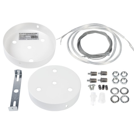 LED lubų šviestuvų tvirtinimo detalės, baltos