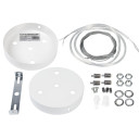 LED lubų šviestuvų tvirtinimo detalės, baltos