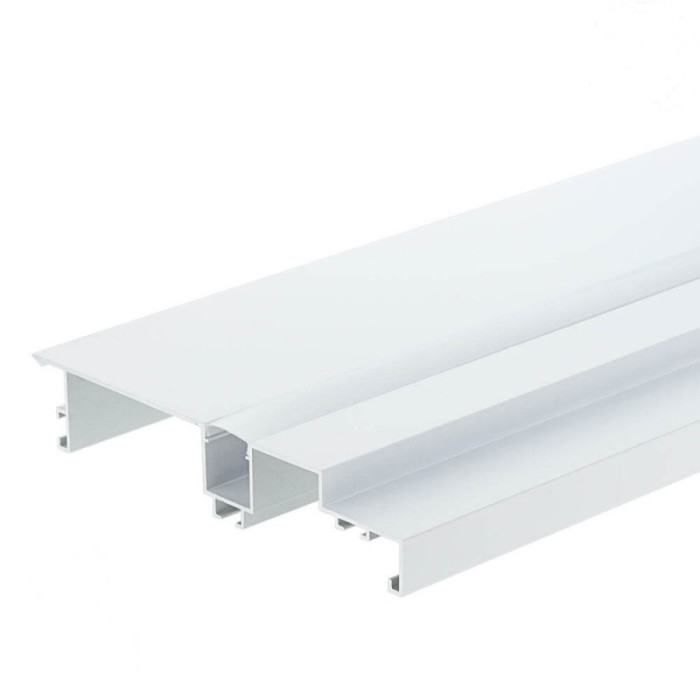 Profilis LED juostai, paviršinis, prie lubų, baltas, baltas dangtelis