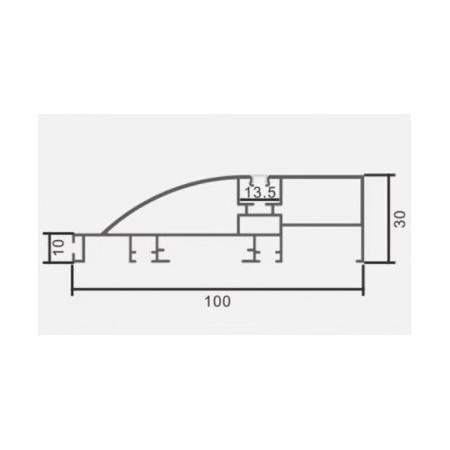 Profilis LED juostai, paviršinis, prie grindų, juodas