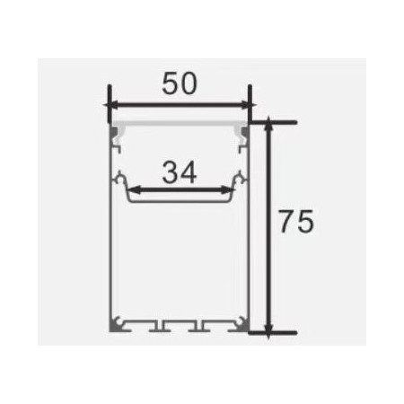 Profilis LED juostai, paviršinis, prie grindų, baltas, baltas dangtelis