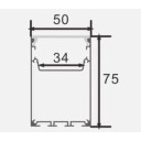 Profilis LED juostai, paviršinis, prie grindų, baltas, baltas dangtelis