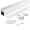 Profilis LED juostai, paviršinis, prie grindų, baltas, baltas dangtelis
