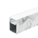 Profilis LED juostai, paviršinis, prie grindų, marmurinis, baltas dangtelis