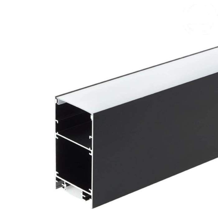 Profilis LED juostai, paviršinis, prie grindų, juodas, baltas dangtelis