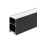 Profilis LED juostai, paviršinis, prie grindų, juodas, baltas dangtelis