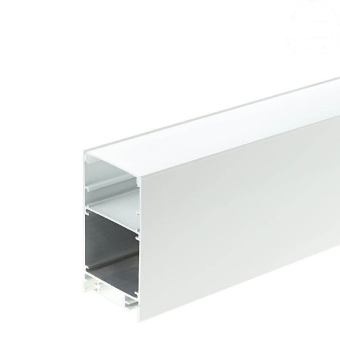 Profilis LED juostai, paviršinis, prie grindų, baltas, baltas dangtelis